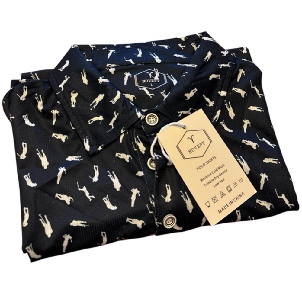 NOVEPT Men's Golf Shirt Short Sleeve Dry Fit Performance - L
